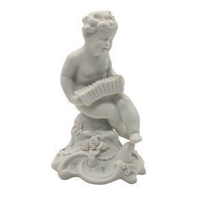 ISCO Germasany Bisque Cherub Accordion Boy Flat White Porcelain